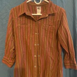 North Face Button Up 3/4 Sleeve Women L